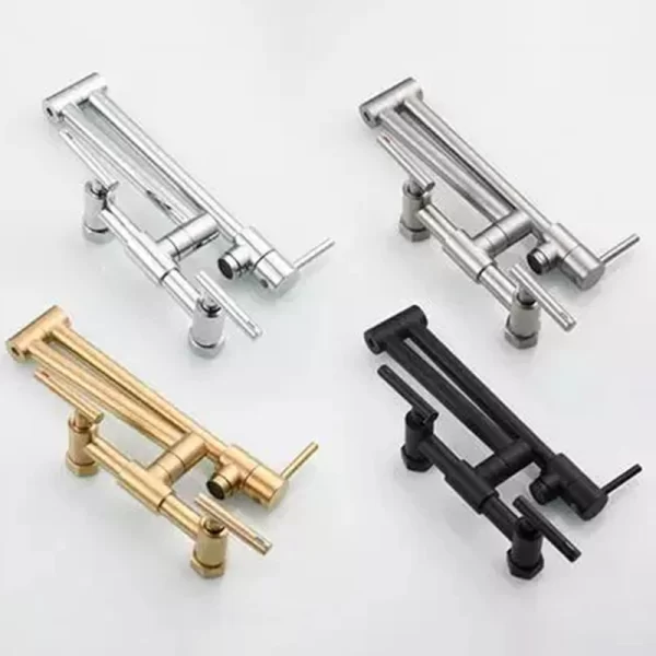 Folding Brass Pot Filler Faucet - Hot & Cold