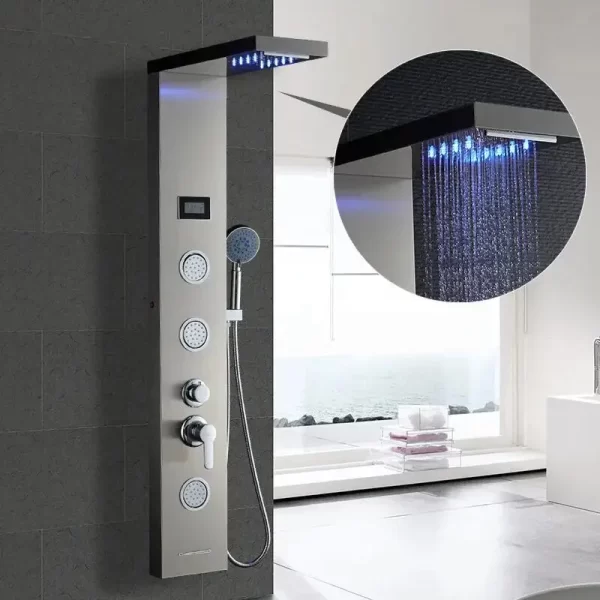 LED Modern 304 Stainless Steel Shower Panel