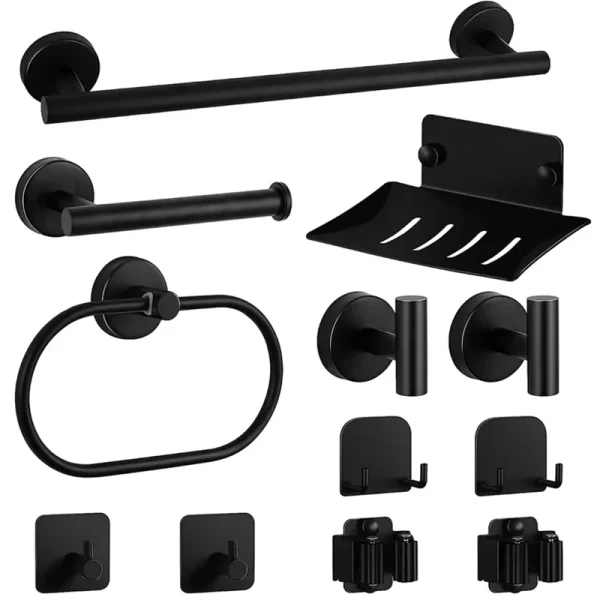 304 Stainless Steel Black Robe Hook Set