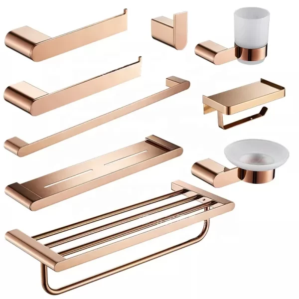Rose Gold SUS 304 Stainless Steel Bathroom Hardware Set
