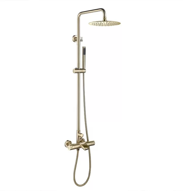 Brushed Gold Triple Function Rainfall Shower Set for Hotels