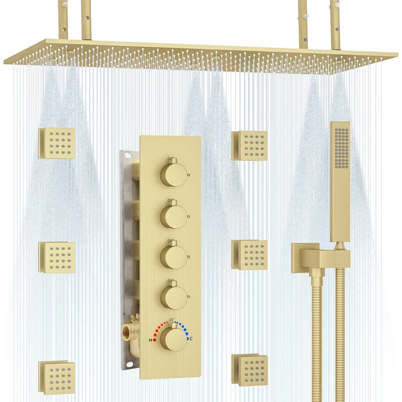 Luxury Shower Systems: Elevate with Gold-Toned Elegance