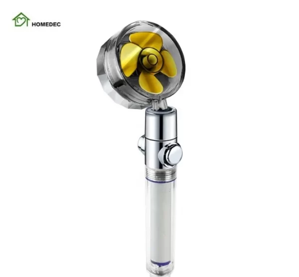 Water Saving 360° Rotating Shower Head with Fan