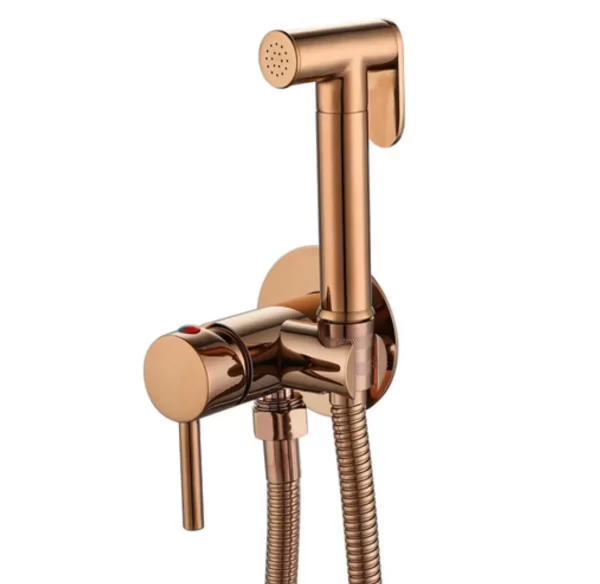 Matte Black and Rose Gold Handheld Bidet Set