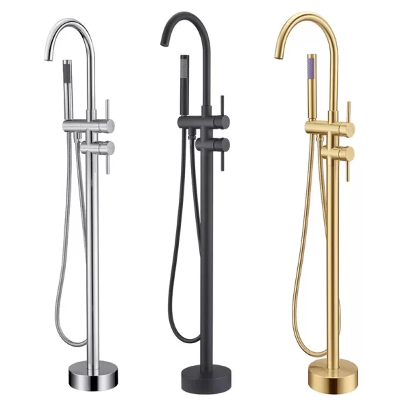 Freestanding Copper Faucet for Bathroom with Handheld Shower